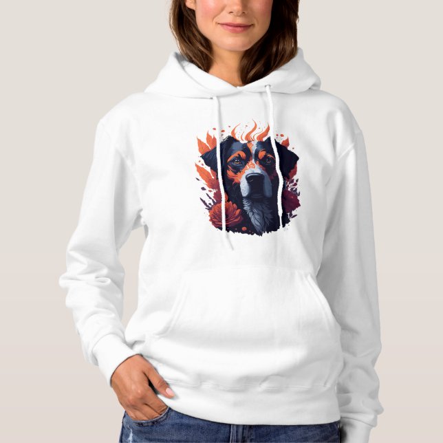 Hunde und Blume Hoodie (Vorderseite)