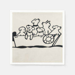 "Hunde und Boote" Papier Napkins von Willowcatdesi Serviette