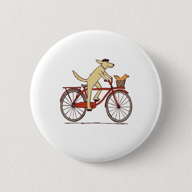 Hunde und Eichhörnchen sind Freunde, die Tierkunst Button (Vorderseite)