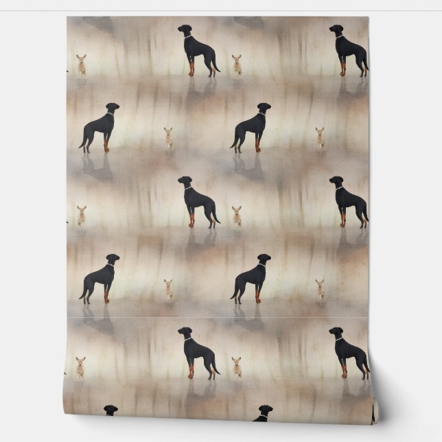 Hunde- und Hirsch-Wallpaper Tapete (Abrollen)