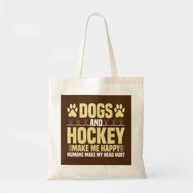 Hunde und Hockey machen mich glücklich Tragetasche (Vorne)