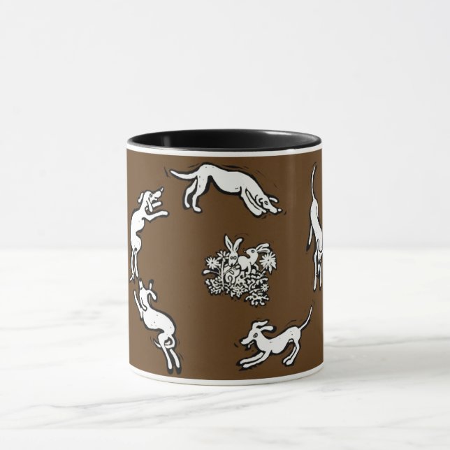 Hunde und Kaninchen Tasse (Zentrum)