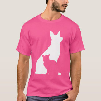 Hunde und Katze Silhouette Hund Lover Katze Lover  T-Shirt