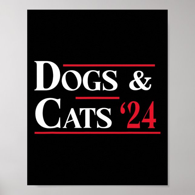 Hunde und Katzen 2024 essen die Hunde Poster (Vorne)