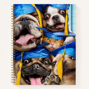 Hunde- und Katzen-Absolventen im Fotobooth Notizbuch