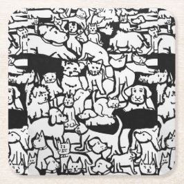 Hunde und Katzen Cartoon" Untersetzer