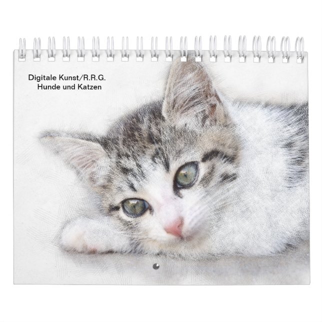 Hunde und Katzen-Digitale Kunst Kalender (Titelbild)