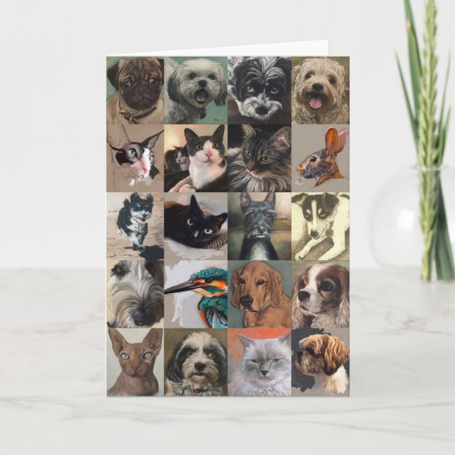 Hunde-und Katzen-Gruß-Karte Karte (Vorderseite)