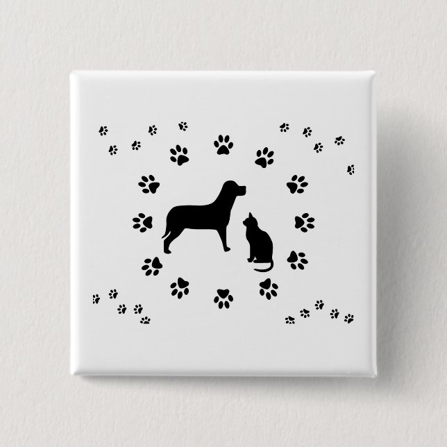 Hunde-und Katzen-Knopf Button (Vorderseite)