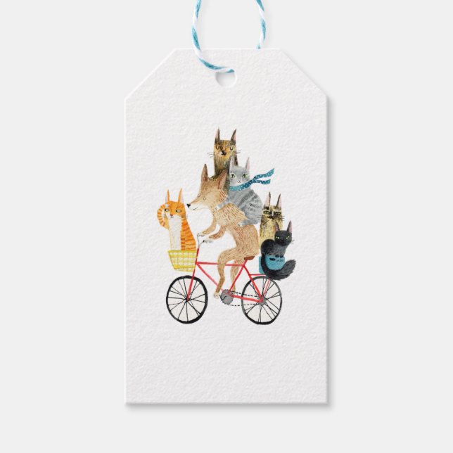 Hunde und Katzen mit dem Fahrrad Geschenkanhänger (Vorderseite)