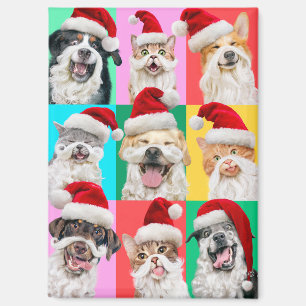 Hunde und Katzen mit Santa Bart Magnet