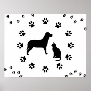 Hunde-und Katzen-Plakat Poster