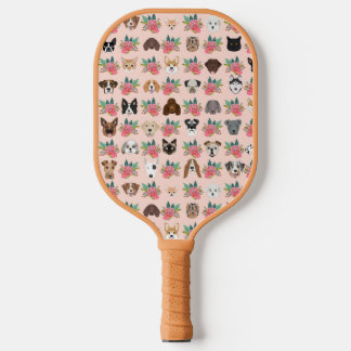 Hunde und Katzen Rosa Blüte Pickleball Schläger