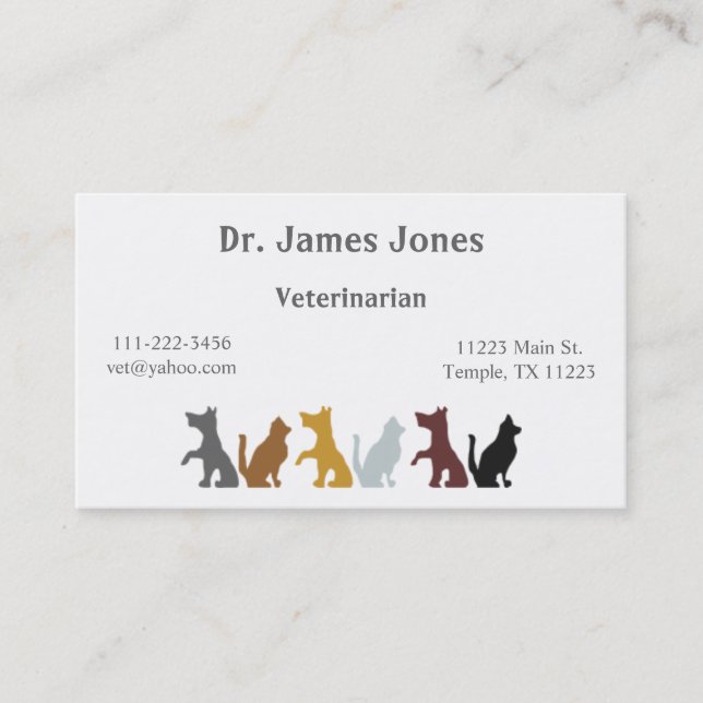 Hunde- und Katzen-Visitenkarte Terminkarte (Vorderseite)