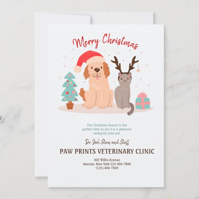 Hunde-und Katzen-Weihnachtskarte Einladung (Vorderseite)