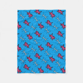 Hunde und Knochen Graffiti-Stil Blue Blanket 2 Fleecedecke
