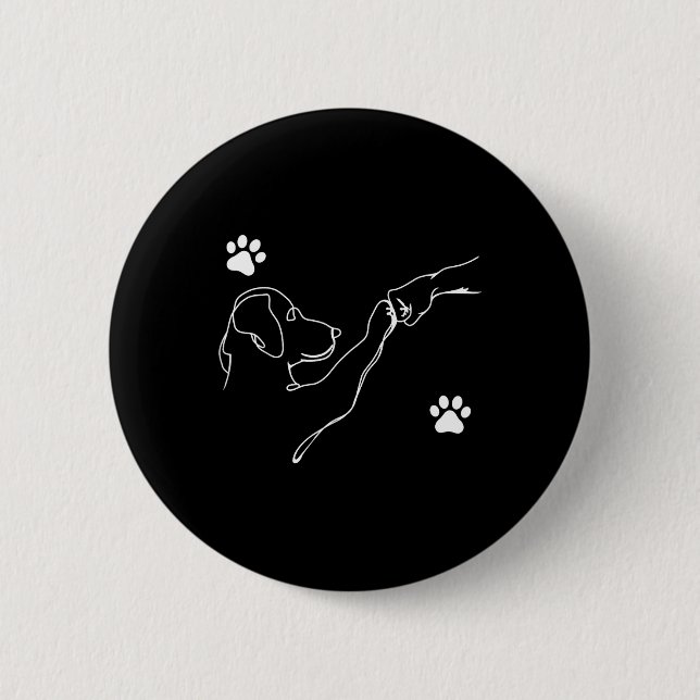 Hunde und Leute schlagen Hand Hunde Freundschaft F Button (Vorderseite)