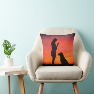 Hunde- und Mädchen-Wurfkissen Kissen