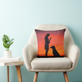 Hunde- und Mädchen-Wurfkissen Kissen