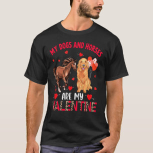 Hunde und Pferde sind mein Valentinstag Golden Ret T-Shirt