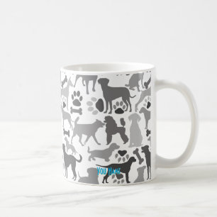 Hunde und Pfoten Muster 03.b Weiße BG-Kust Kaffeetasse