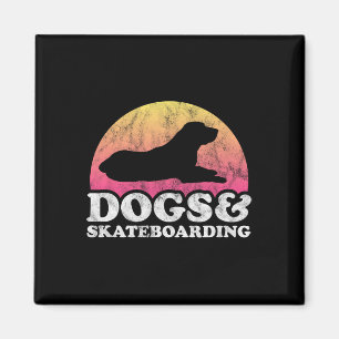 Hunde und Skateboarding Männer oder Frauen Hund un Magnet