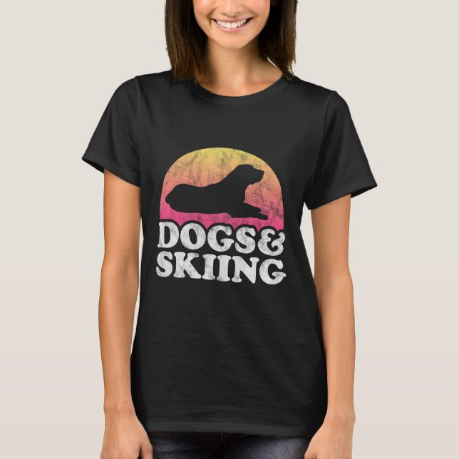 Hunde und Ski für Männer oder Frauen T-Shirt (Vorderseite)