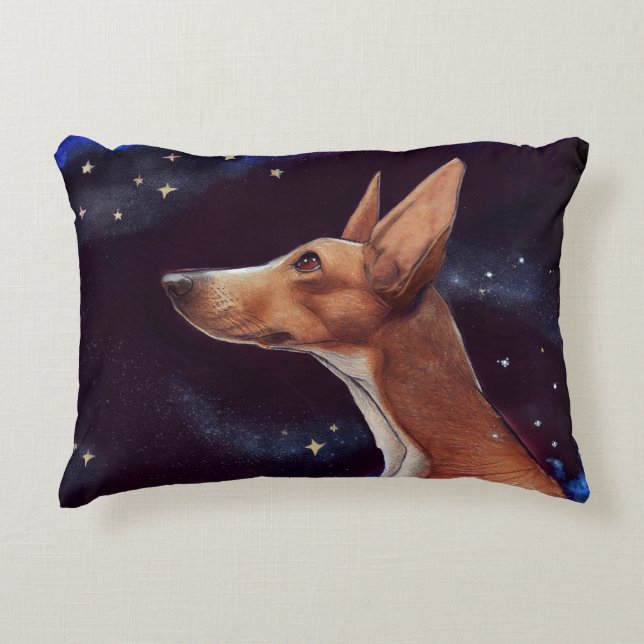Hunde und Sterne Art Night Sky Dekokissen (Vorderseite)