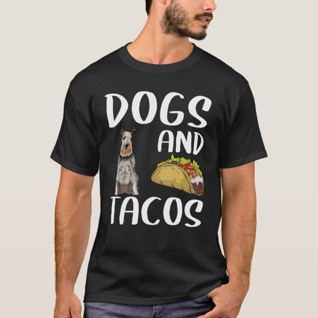 Hunde und Tacos Standard Schnauzer mexikanisches E T-Shirt (Vorderseite)