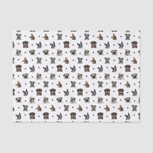 Hunde und Tatzen Seidenpapier (Vorderseite)