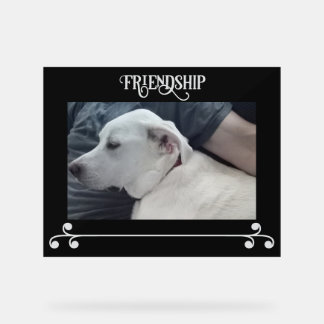 Hunde- und Vater-Foto Schwarz-Weiß-Freundschaftsra Acrylschild