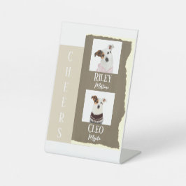 Hunde Unterschrift Cocktail Drink Braun Hochzeit Sockelschild