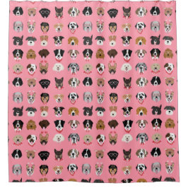 Hunde-Valentine-Gesichtspattern Duschvorhang