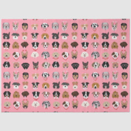 Hunde-Valentine-Gesichtspattern Seidenpapier
