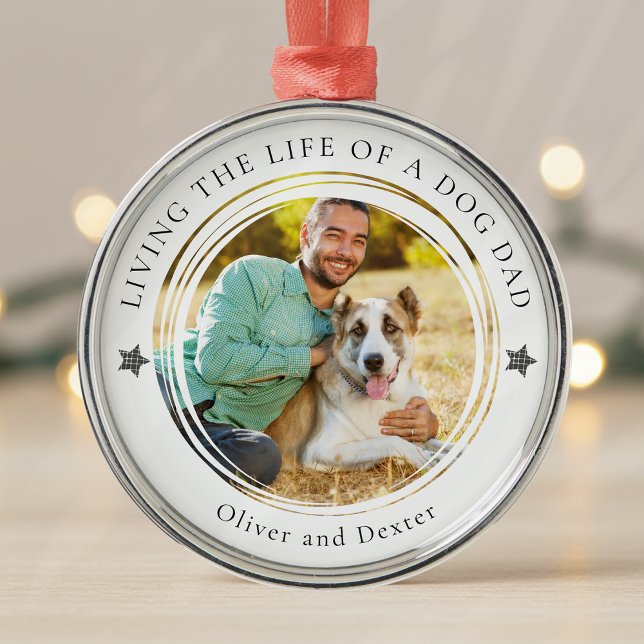 Hunde Vater Foto Keepake Personalisiert Ornament Aus Metall (Von Creator hochgeladen)