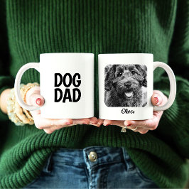 Hunde Vater Foto Tasse in einfachem Weiß- und Schw