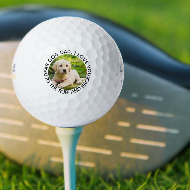 Hunde Vater Ich Liebe Sie zu Ruff und Back Foto Golfball (Von Creator hochgeladen)