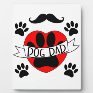 Hunde Vater Paw und Rotes Herz Zeichnend Fotoplatte