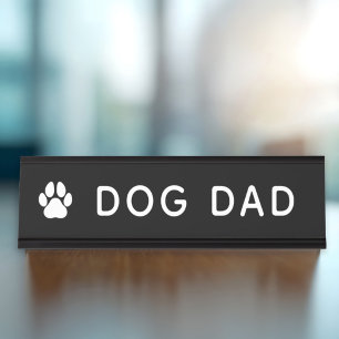 Hunde-Vater-Pfotenabdruck Lustiges Büro Schreibtischnamensplakette