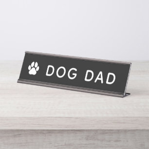 Hunde-Vater-Pfotenabdruck Lustiges Büro Schreibtischnamensplakette