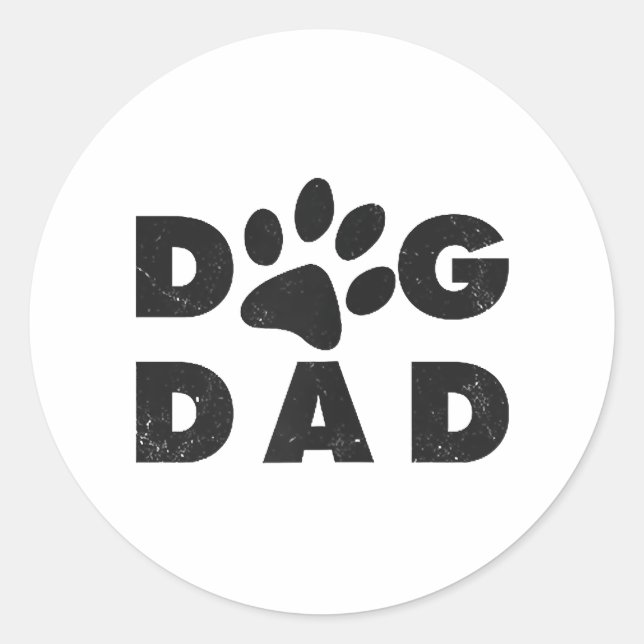 Hunde-Vater Runder Aufkleber (Vorderseite)