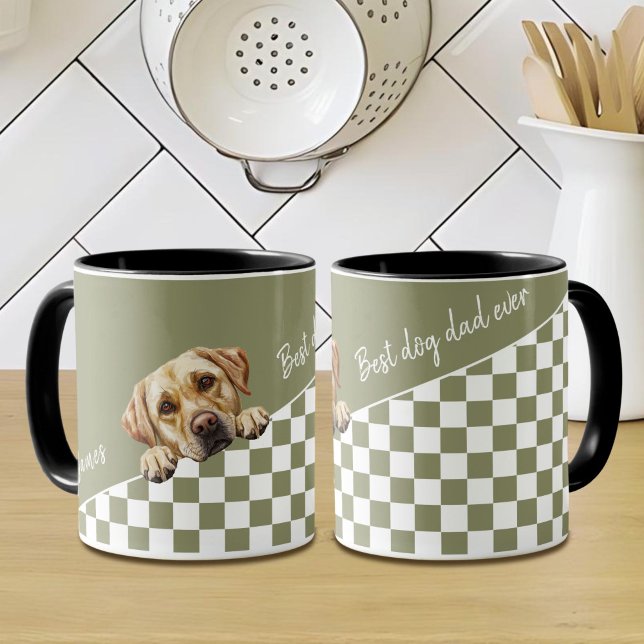 Hunde Vater Sage Olive Yellow Labrador Custom Tasse (Von Creator hochgeladen)