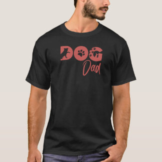 Hunde Vater T-Shirt - Retro Red Dog Silhouette, Pf