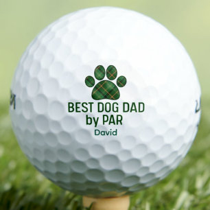 Hunde-Vater-Valentinsgeschenk - Coole karierte Pfo Golfball