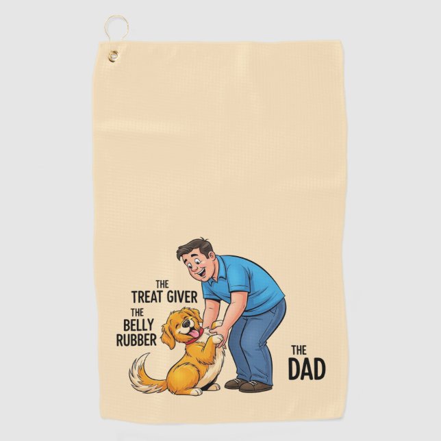 Hunde Vater Vatertag Golfhandtuch (Vorderseite)