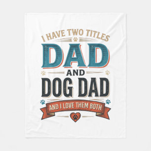 Hunde-Vater Vintage-Stich T-Shirt Design_1 Fleecedecke