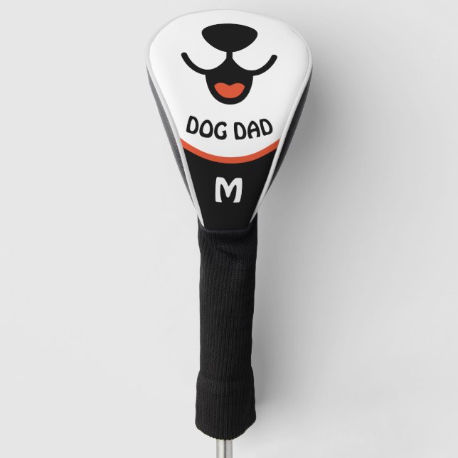 Hunde Vater Welpengesicht rot und schwarz Golf Headcover (Vorderseite)