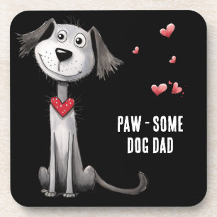 Hunde Vater Whimsical Vathers Day Paw-some Getränkeuntersetzer