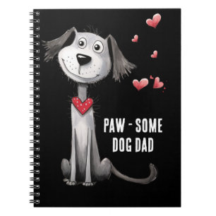Hunde Vater Whimsical Vathers Day Paw-some Notizblock