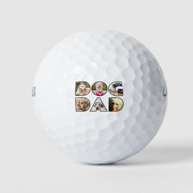 Hunde Vater Zitat 6 Foto Collage Hund Lover Golfball (Vorderseite)